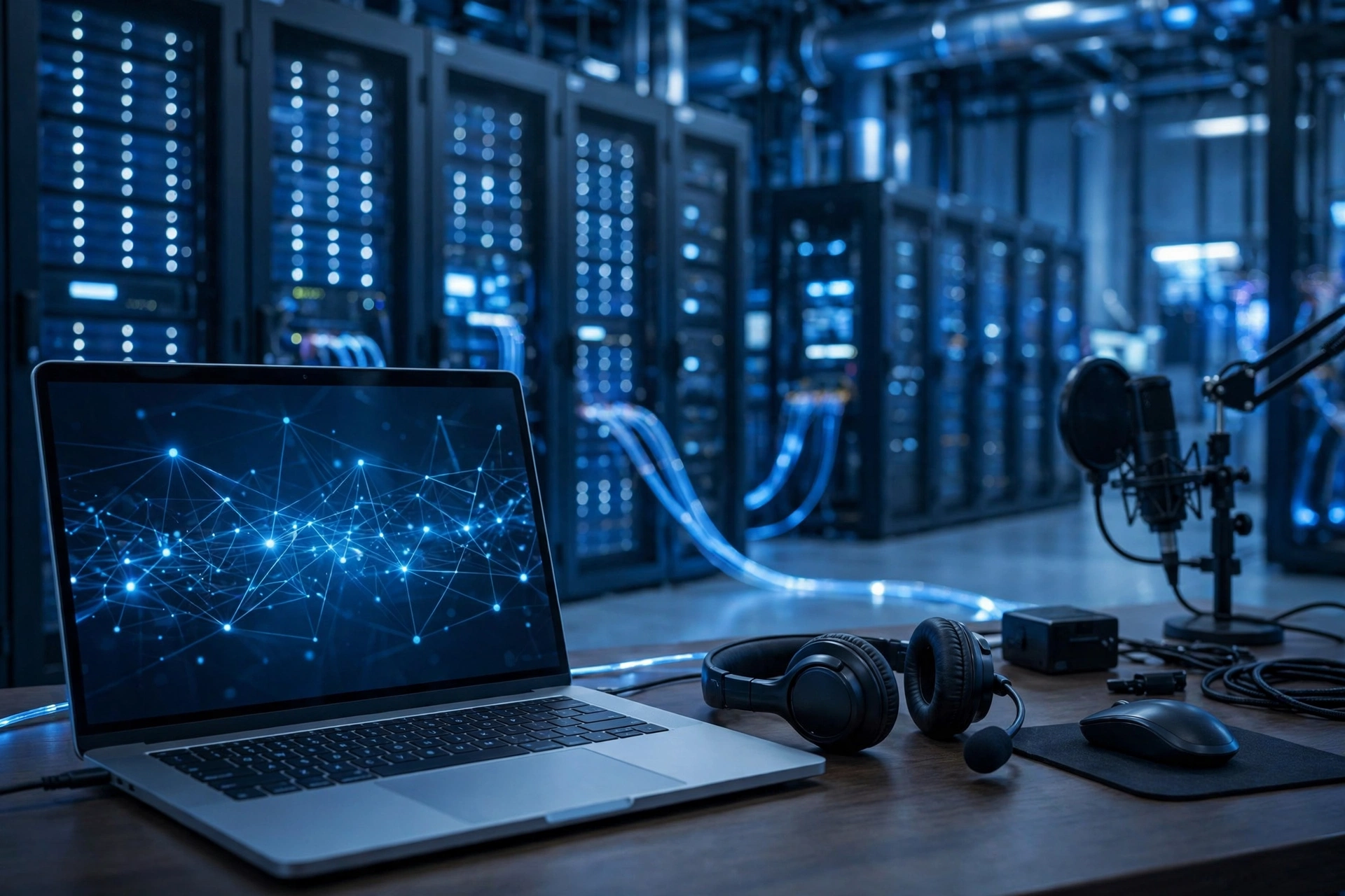 Laptop connecting remotely to a cloud streaming server setup