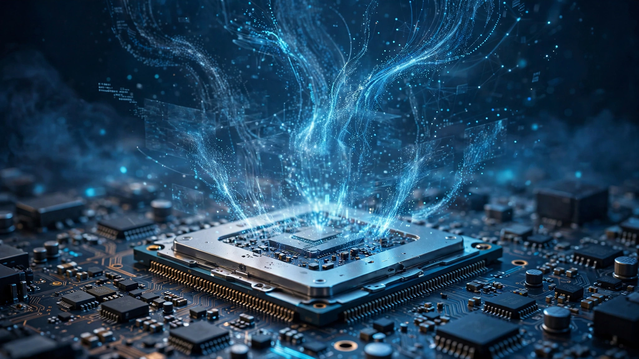 CPU chip encoding video frames into data streams on a remote server